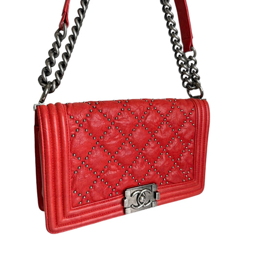 Red Leather Boy Bag