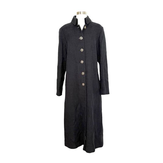 Navy Long Tweed & Gripoix Coat - XL