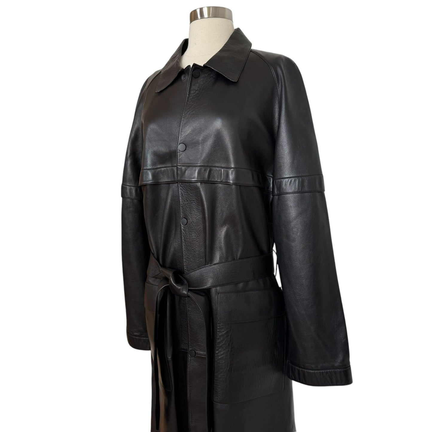 Black Leather Coat - L/XL