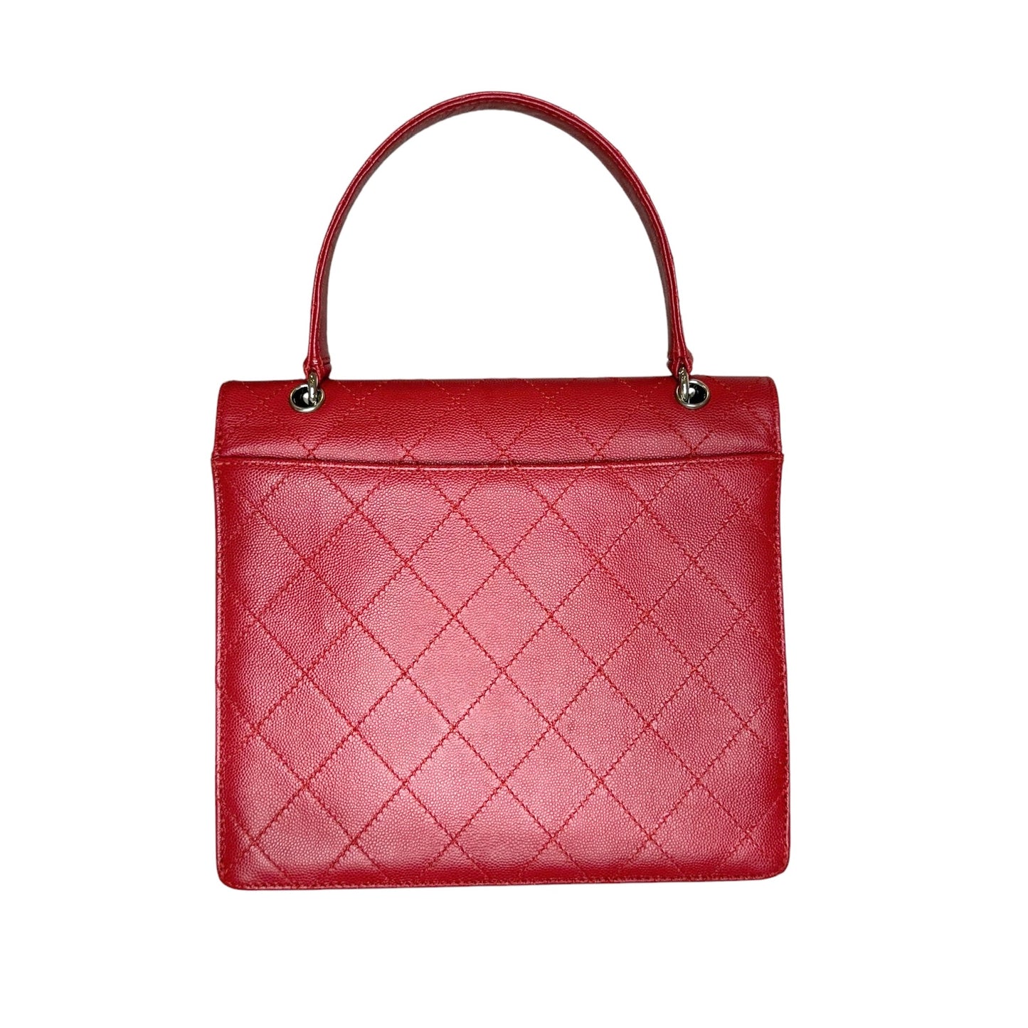 Red Caviar Top Handle Bag