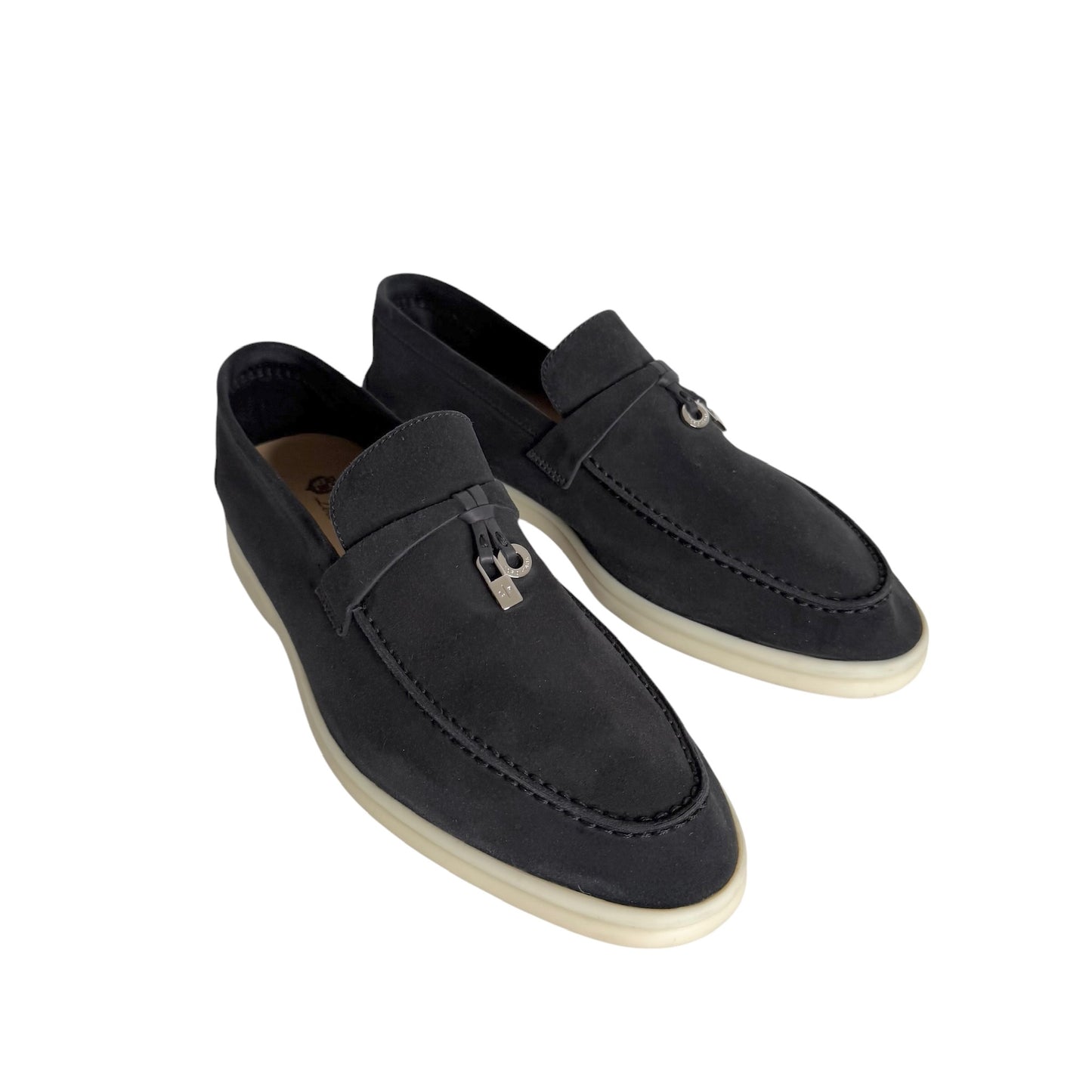 Navy Suede Loafers - 10