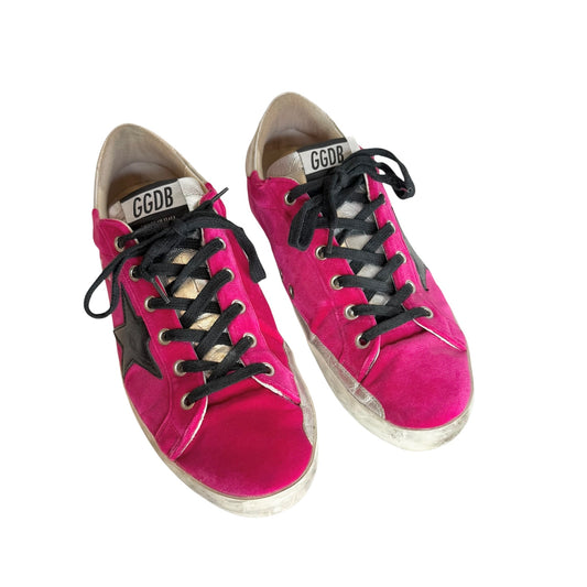 Pink Velvet Superstar Sneakers - 9