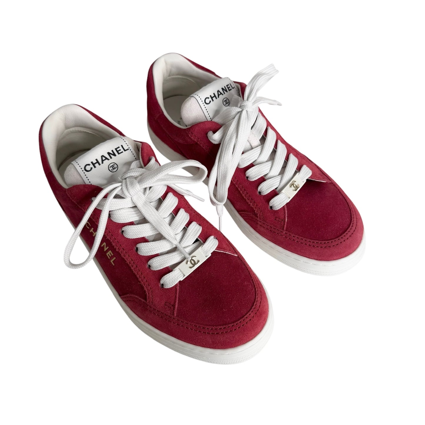 Red Suede Logo Sneakers - 7.5