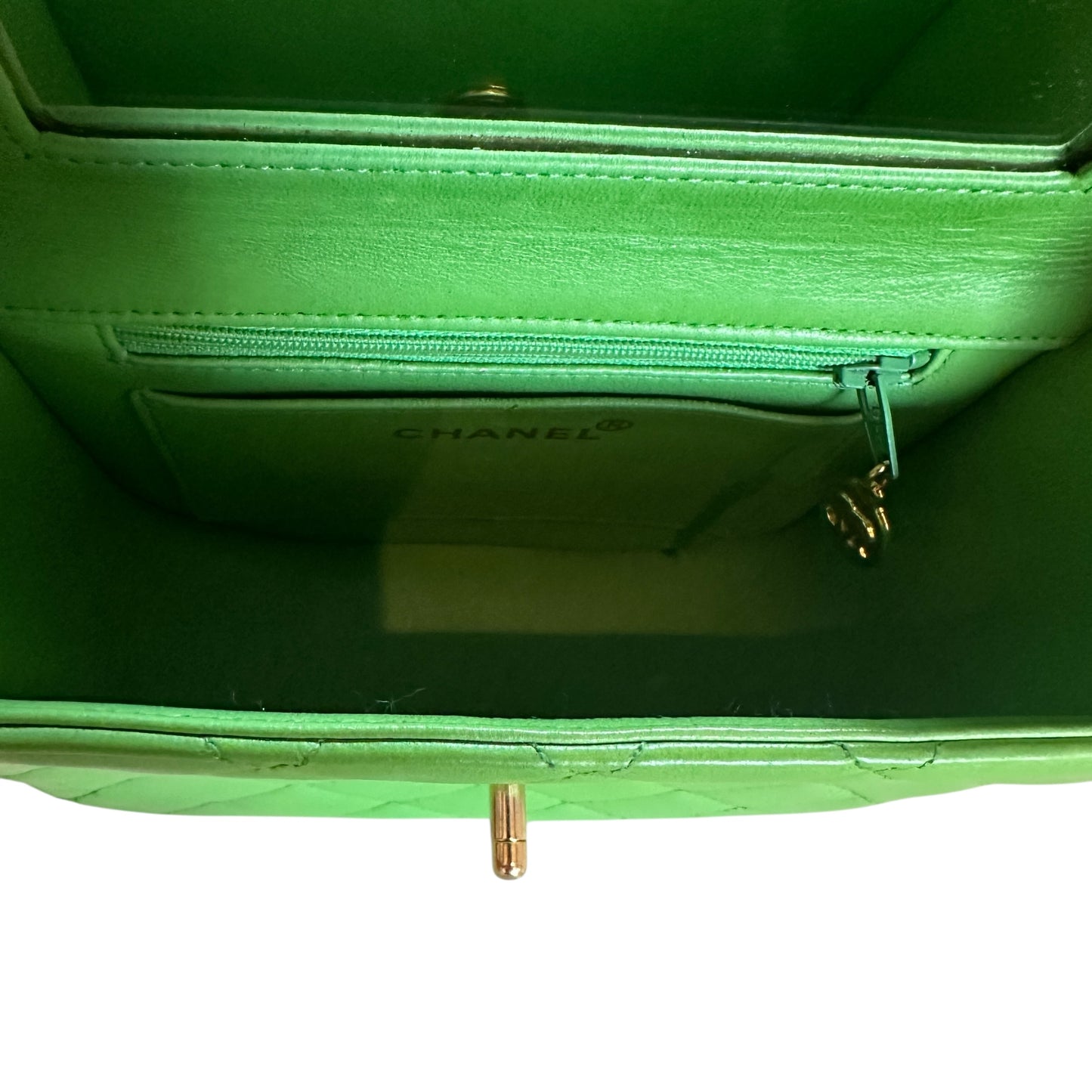 Green Lambskin Shoulder Bag