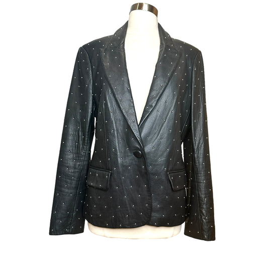 Studded Leather Blazer - L