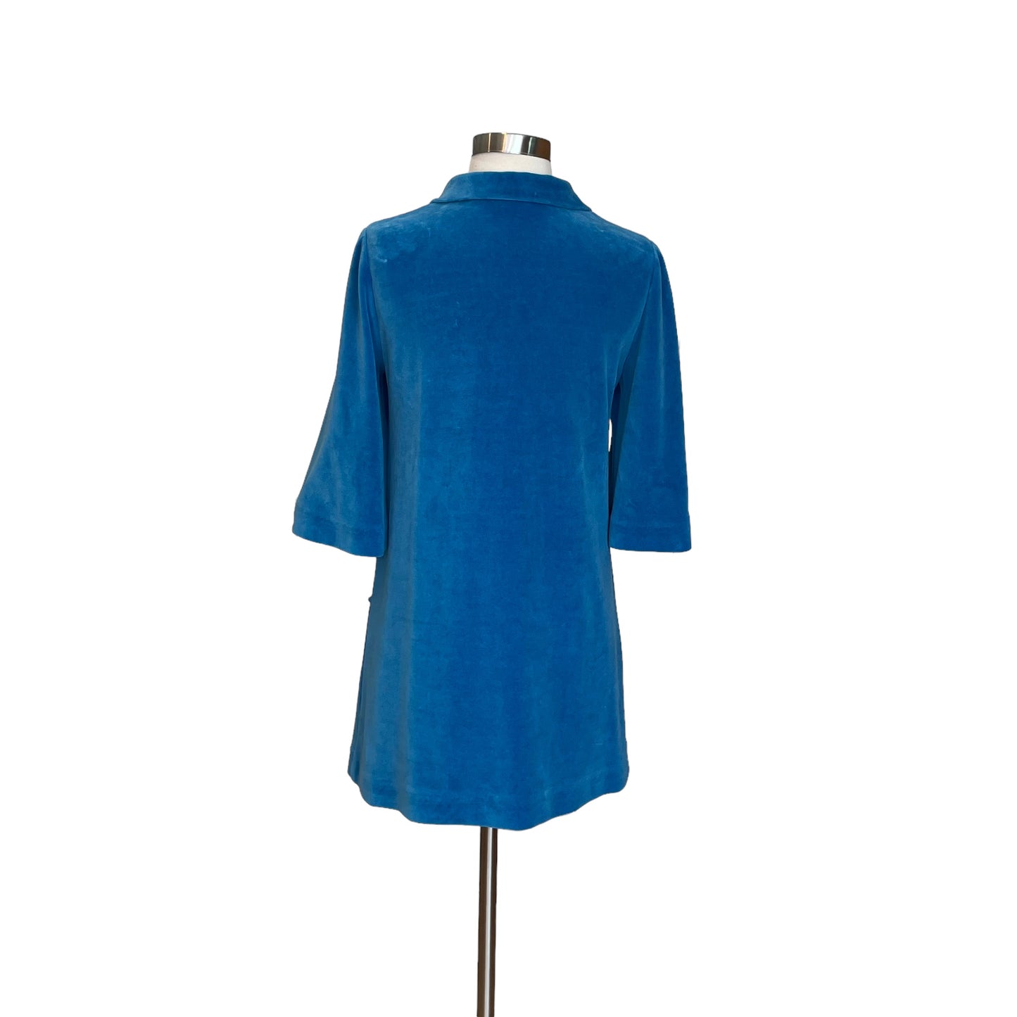 Blue Retro Quarter Zip Dress - XXS