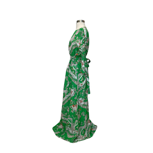 Green Printed Long Dress - 38