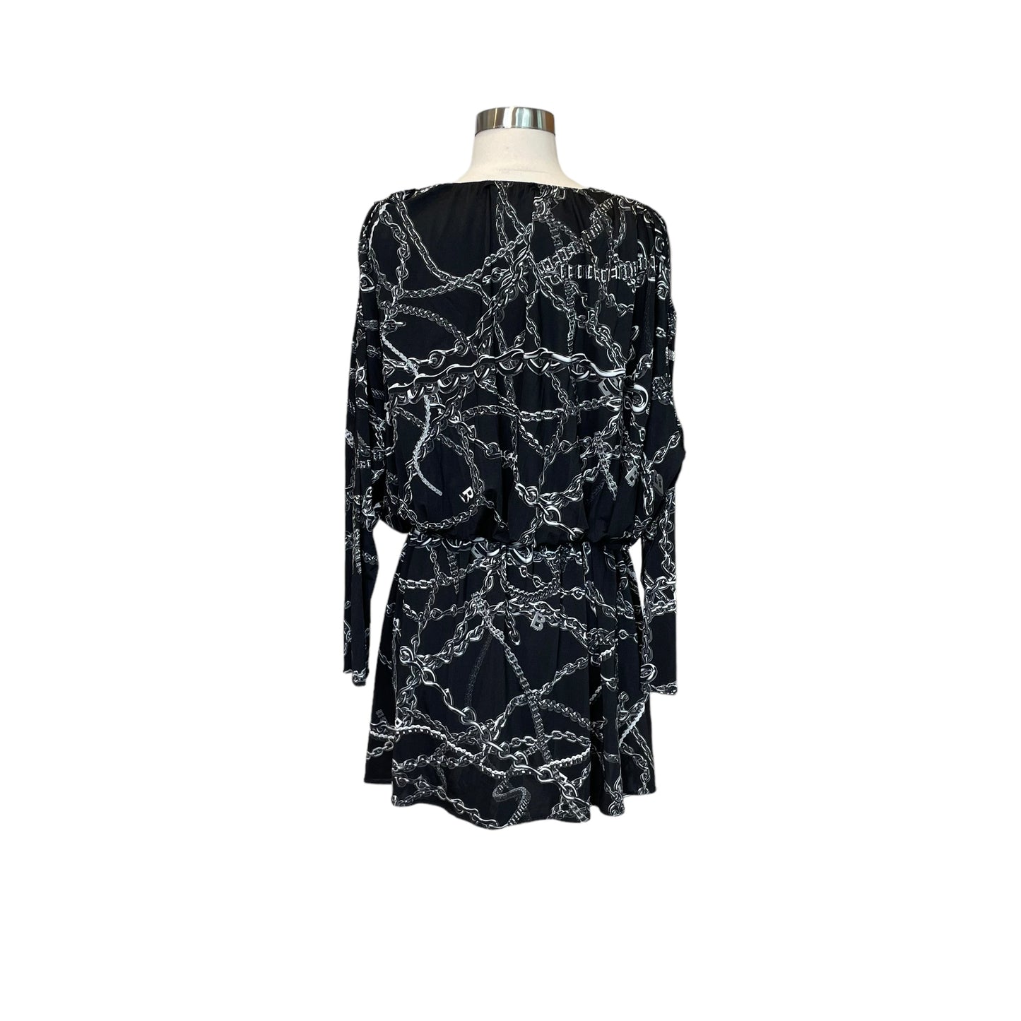 Black Chain Print Dress - M