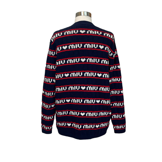 Logo Navy Cardigan - S