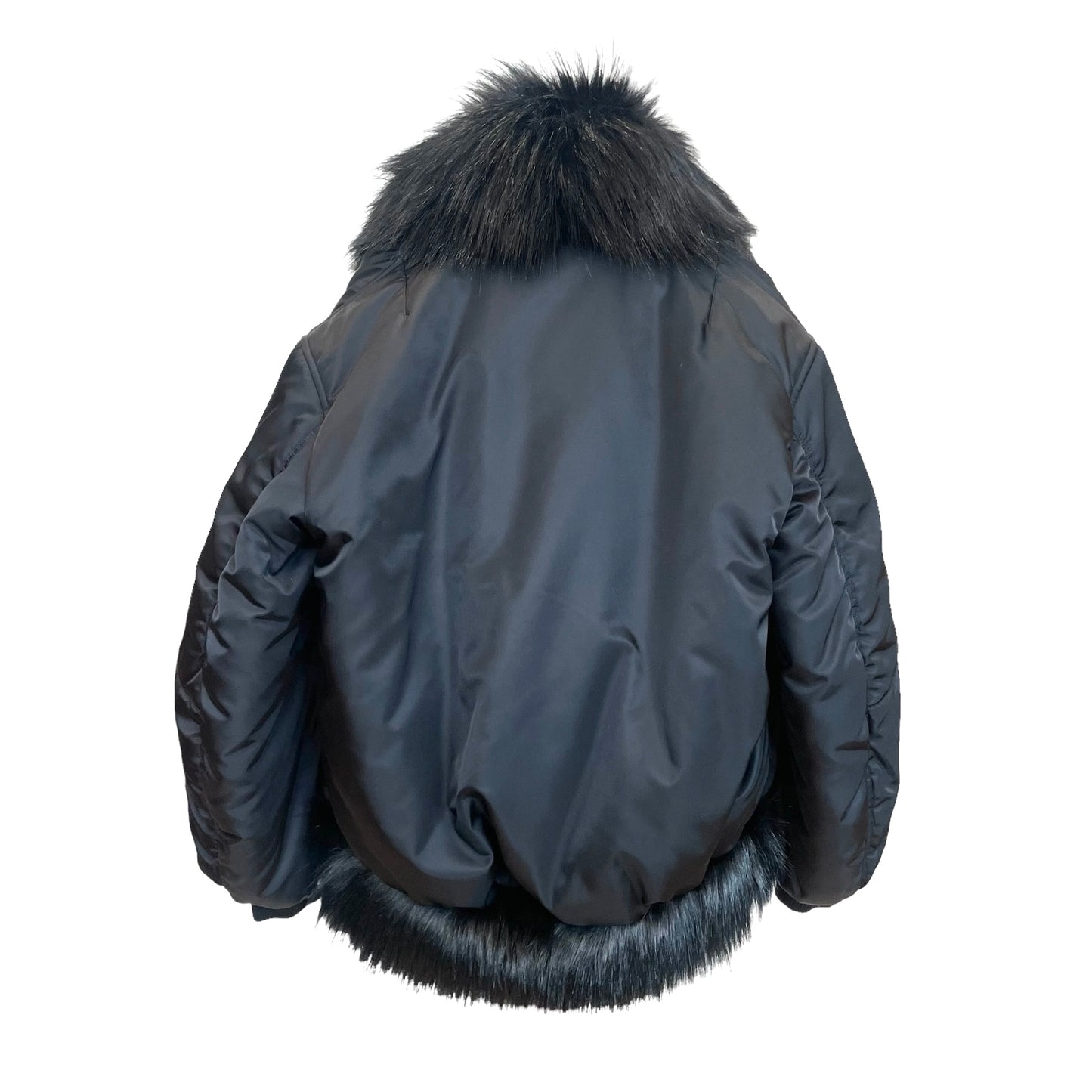 Black Fur Bomber Jacket - XS/L