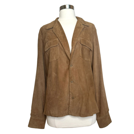 Vintage Suede Shirt Jacket - L