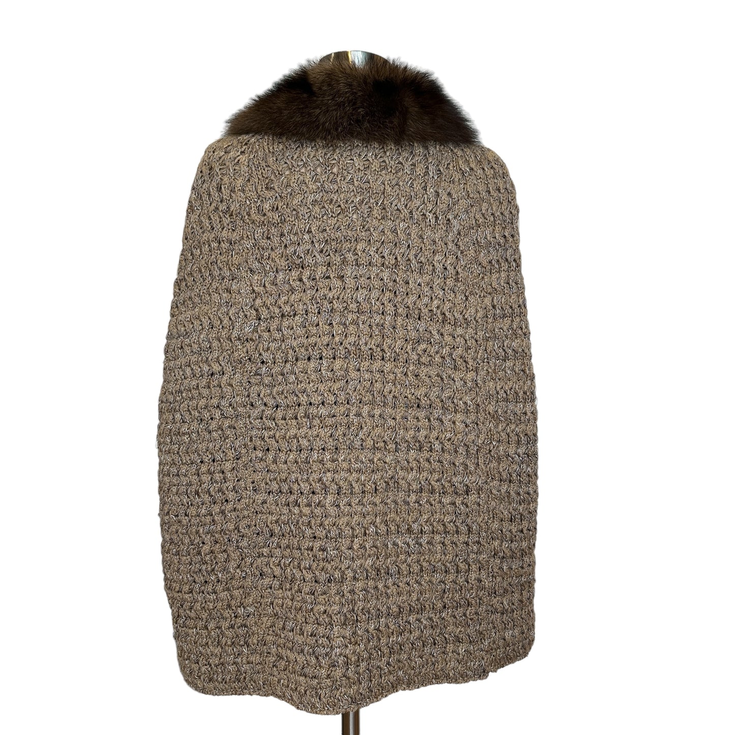 Knitted Cape w/Fur - S/M