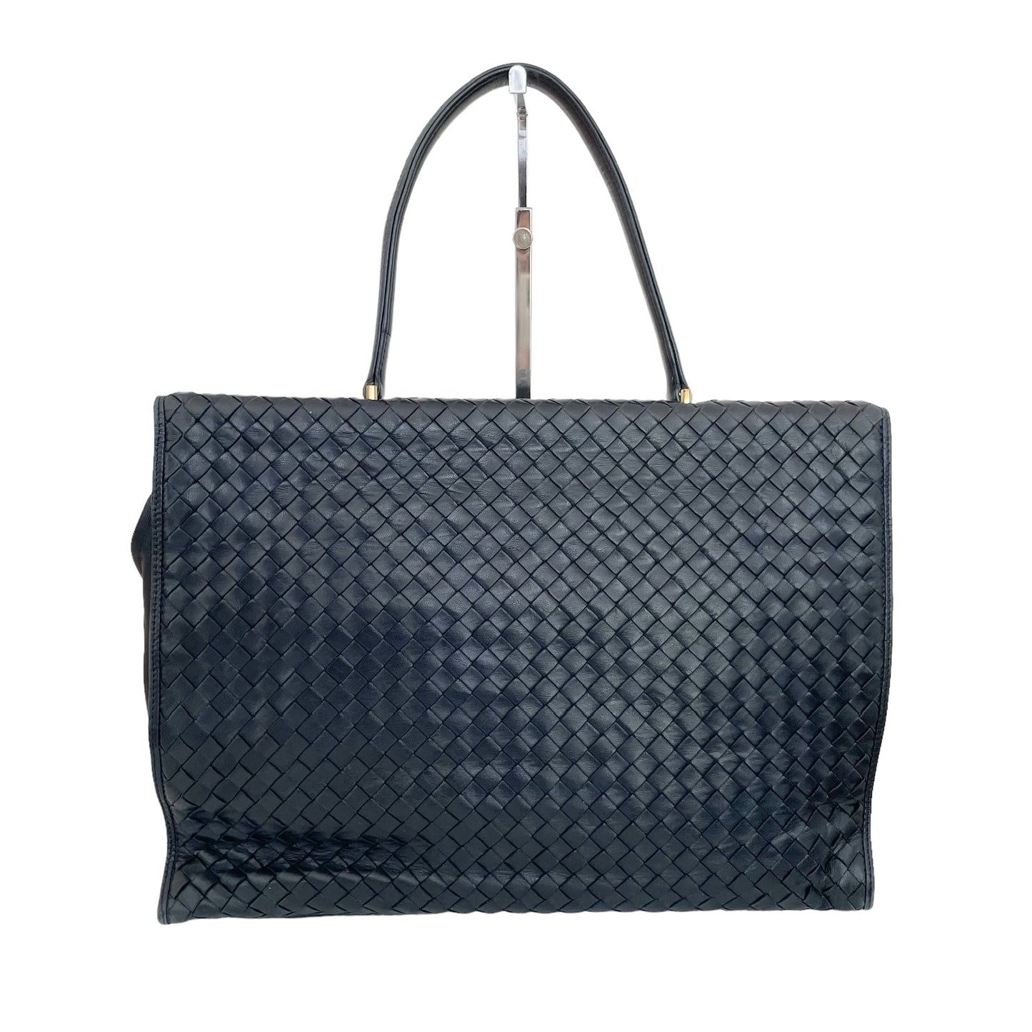 Navy Woven Oversized Shoulder Bag