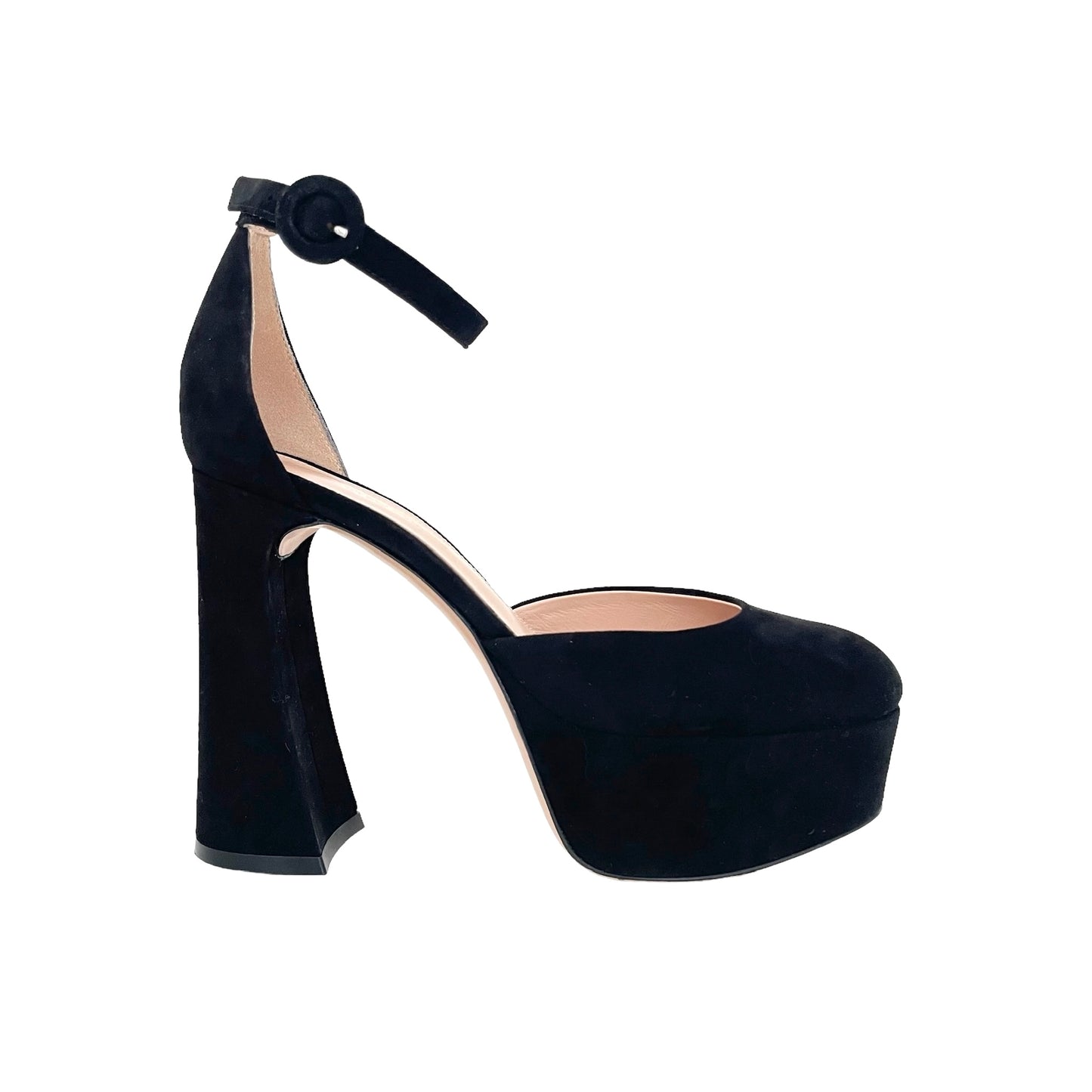 Black Suede Platform Heels - 6.5