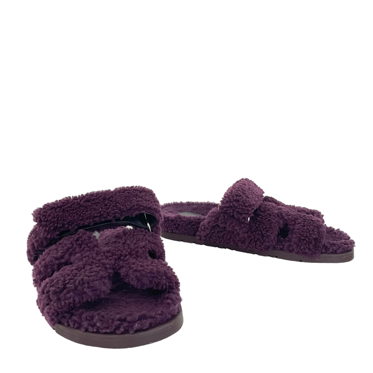 Purple Shearling Chypre Slides - 8