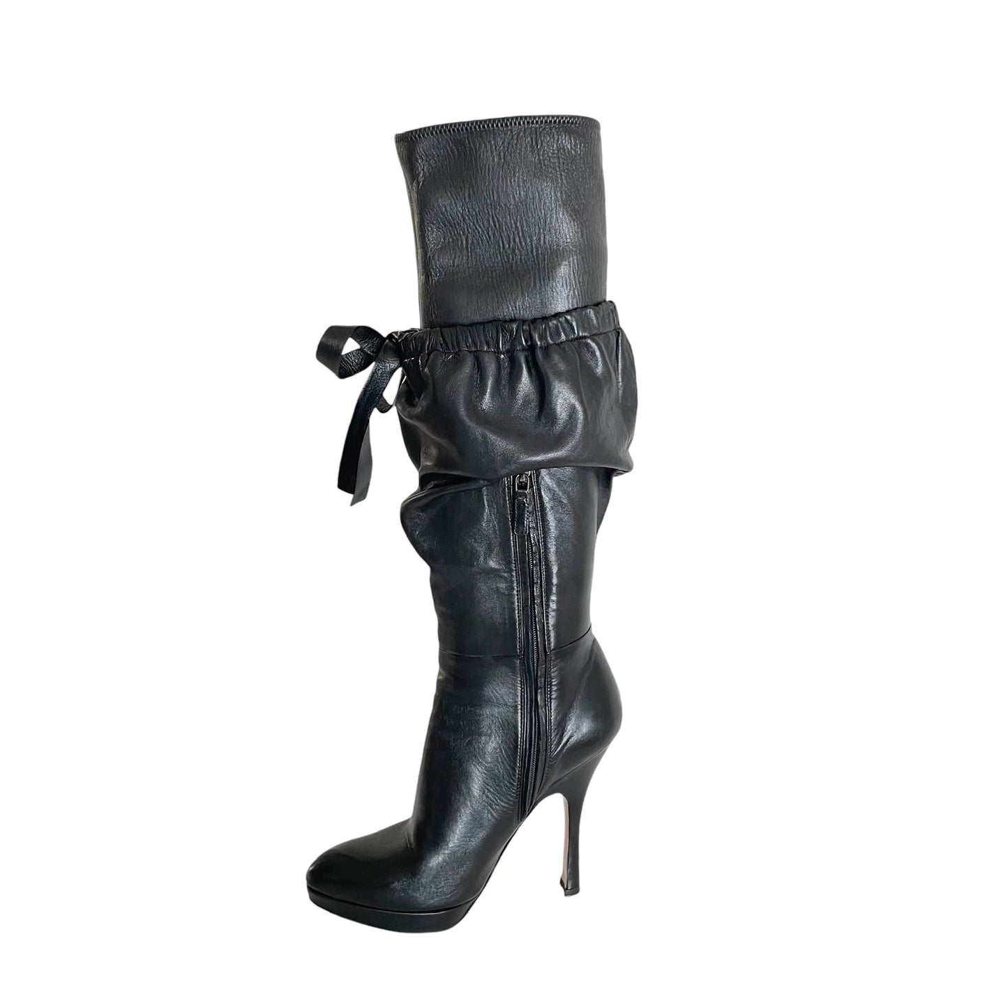 Black Heeled Boots - 7