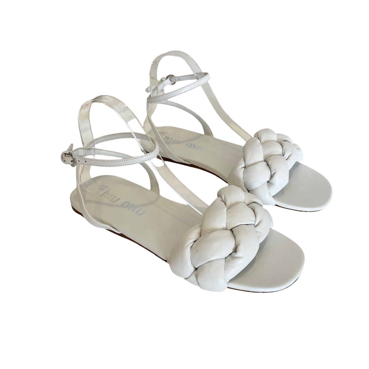 White Leather Sandals - 10