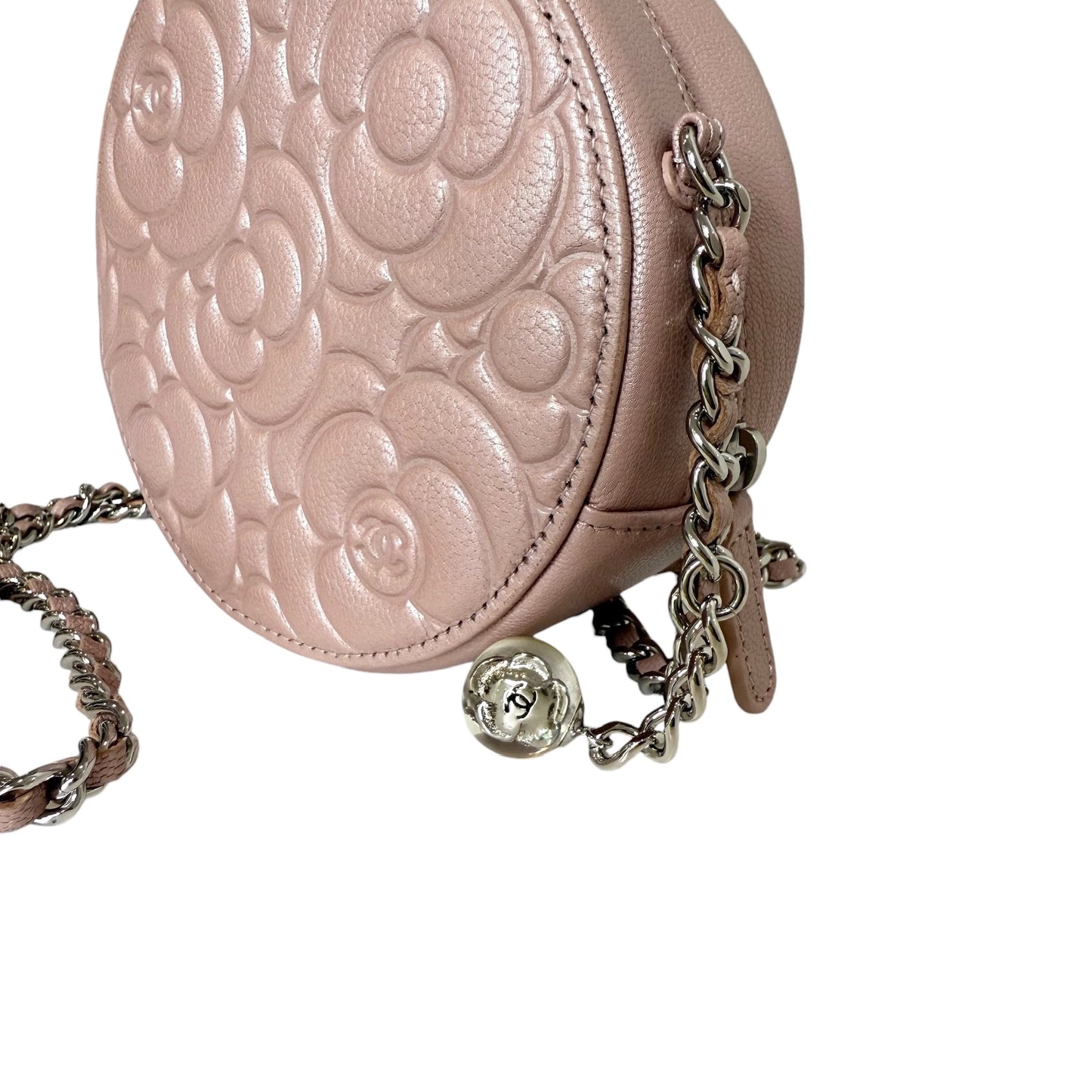 Pink Camelia Round Mini Bag