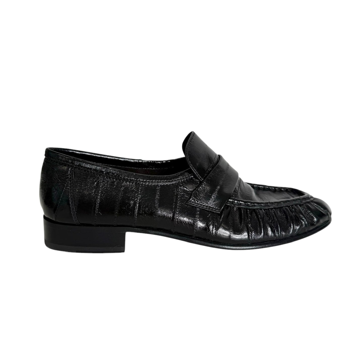 Black Embossed Loafers - 8