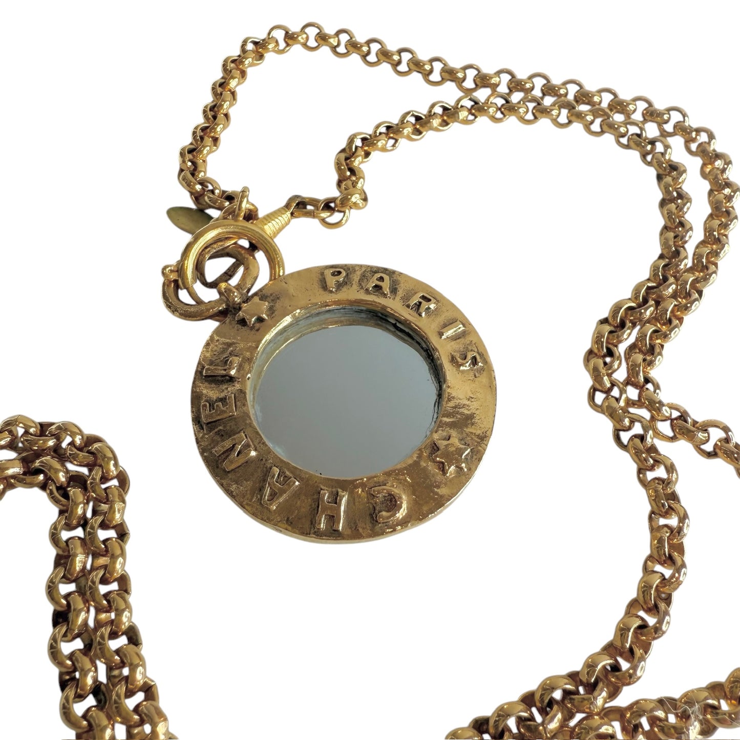 Vintage Mirror Pendant Necklace