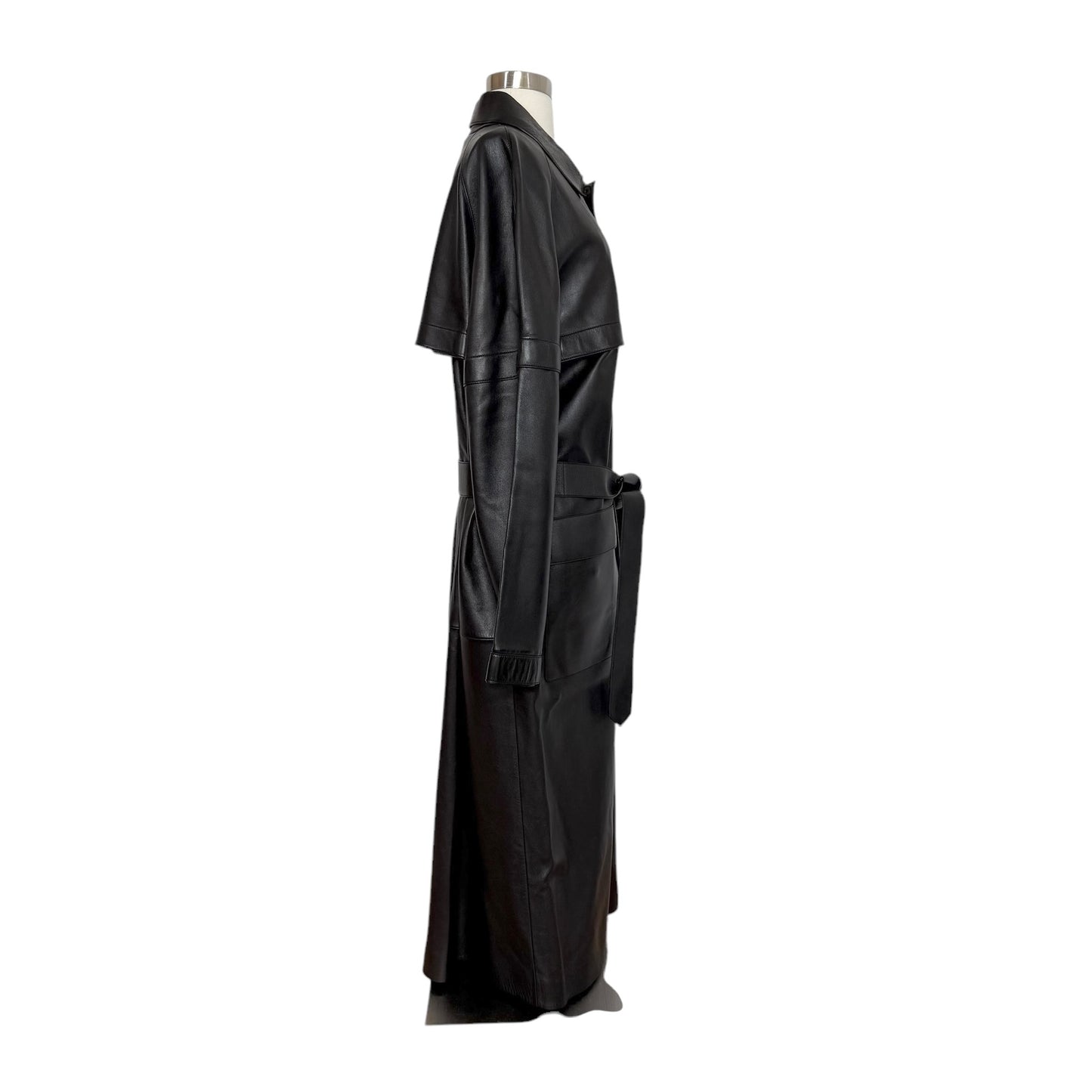 Black Leather Coat - L/XL