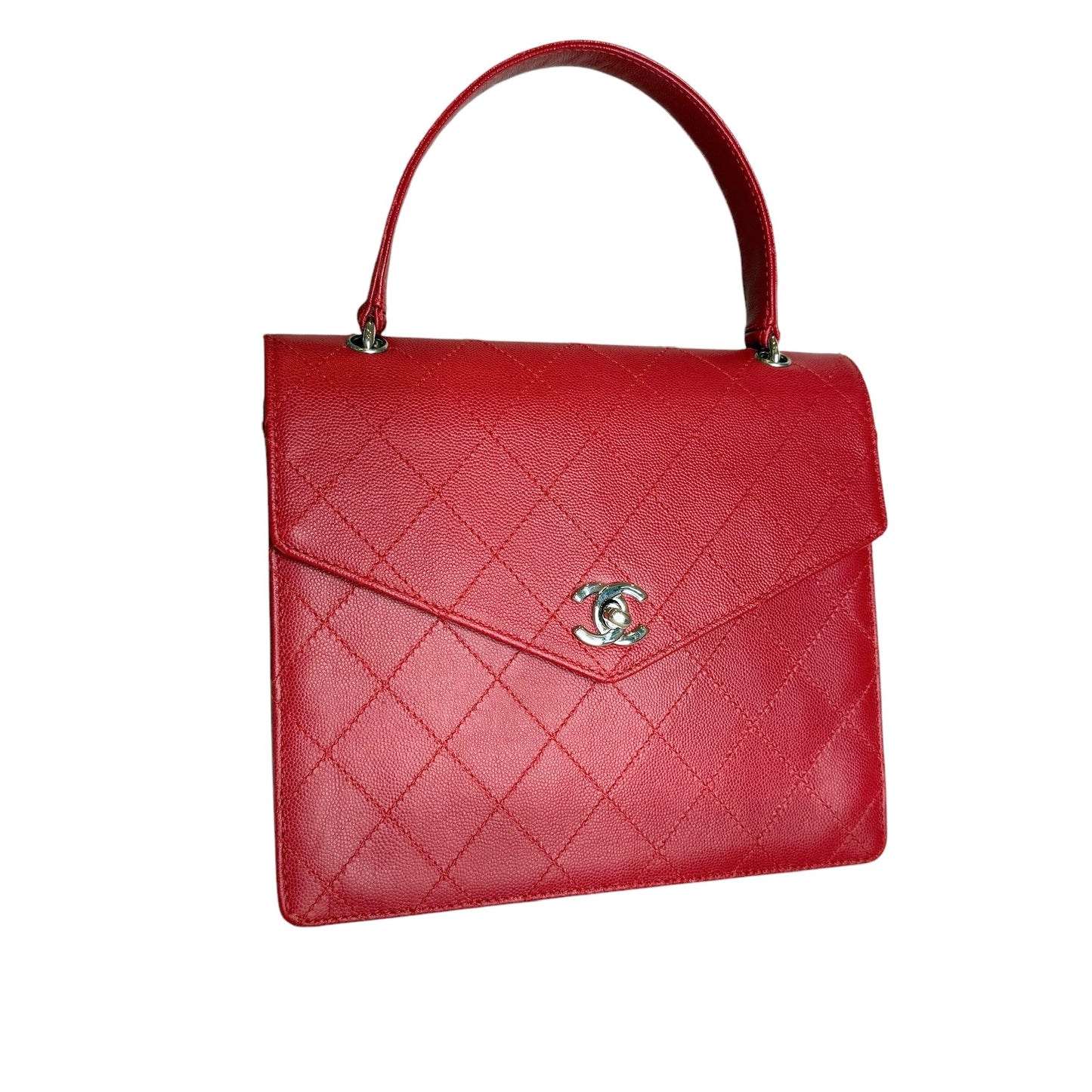 Red Caviar Top Handle Bag