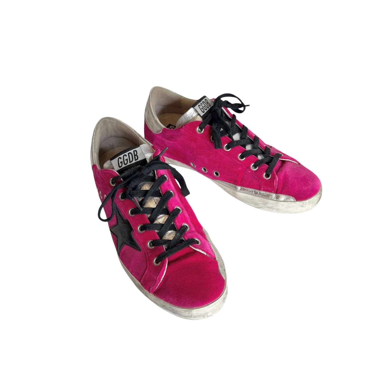 Pink Velvet Superstar Sneakers - 9