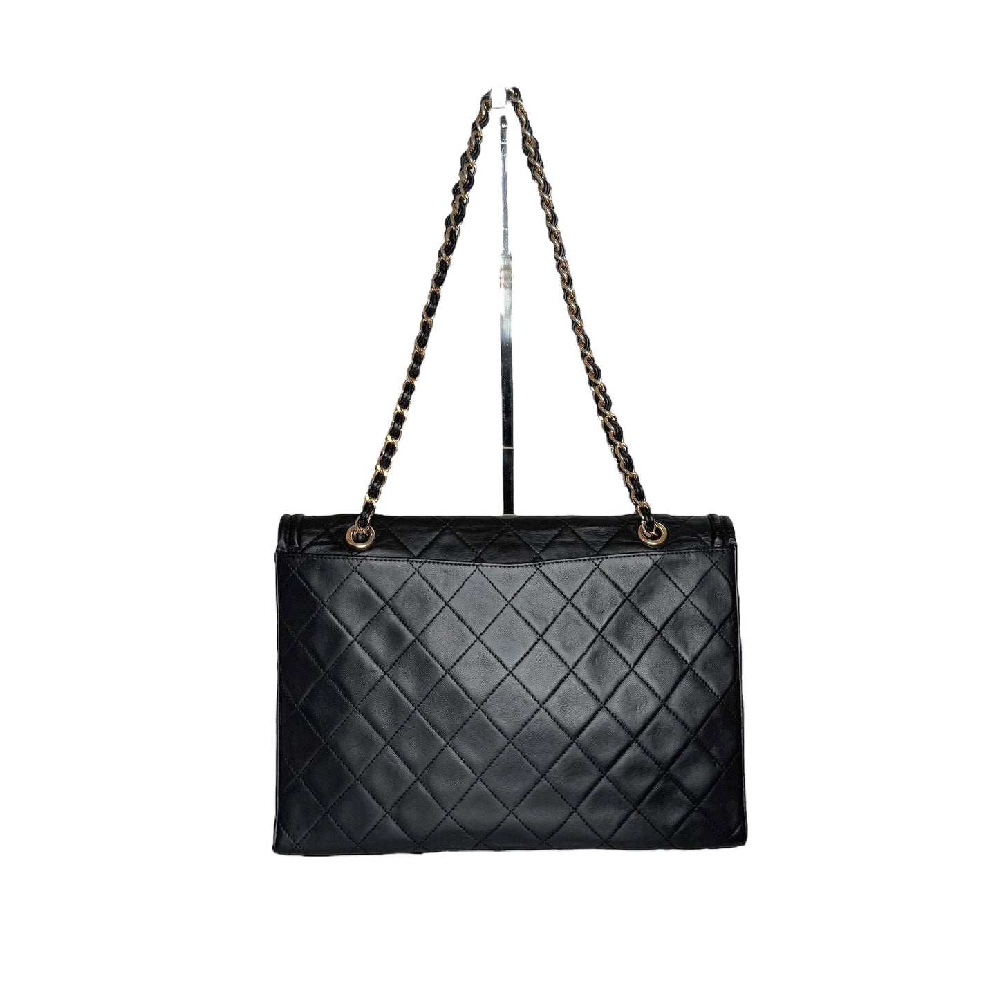 Black Lambskin Flap Bag