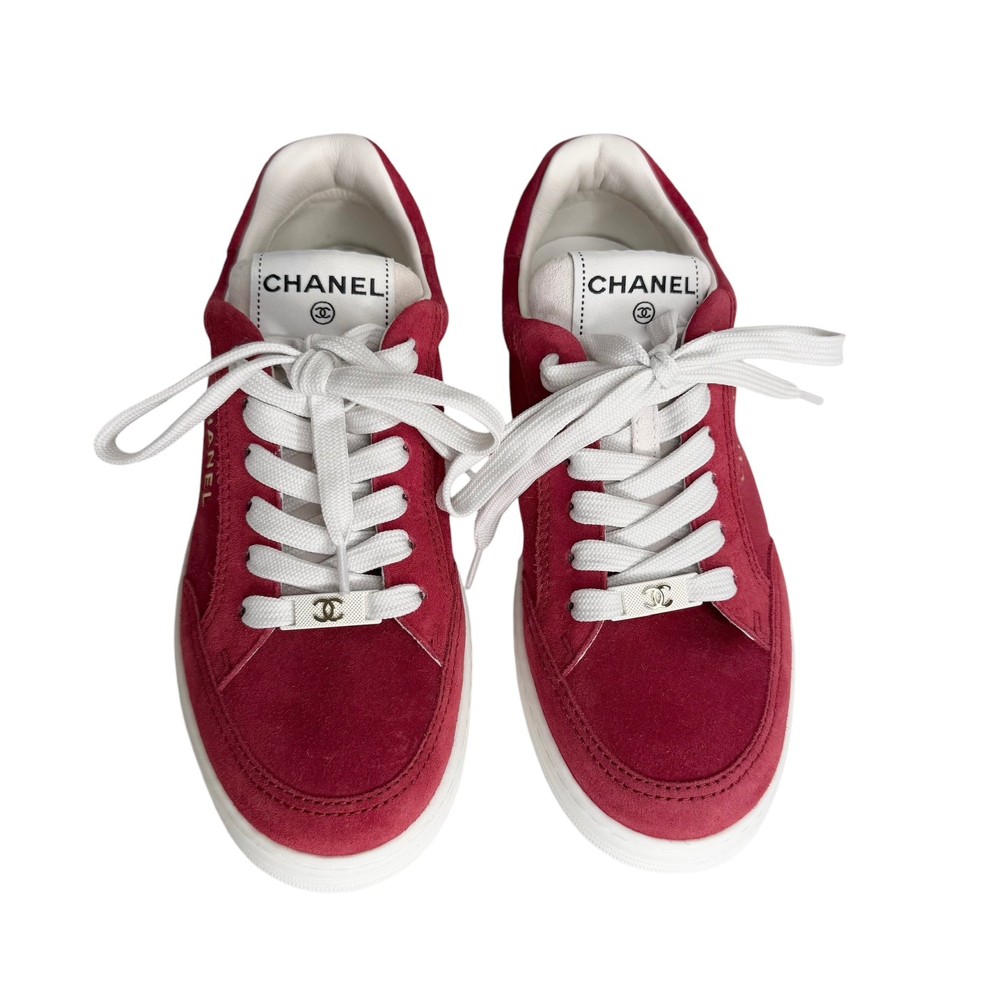 Red Suede Logo Sneakers - 7.5