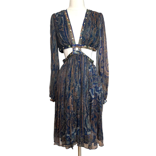 Navy & Gold Cutout Dress - 1