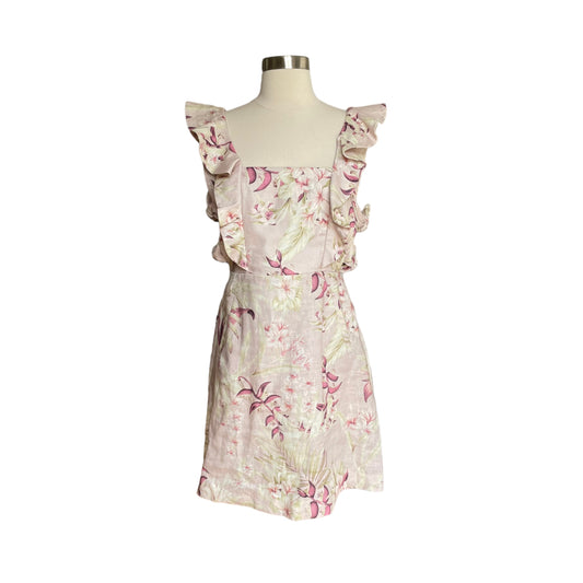 Linen Floral Side Knot Dress - 1