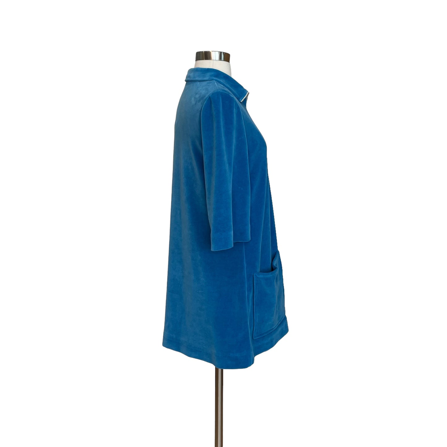 Blue Retro Quarter Zip Dress - XXS