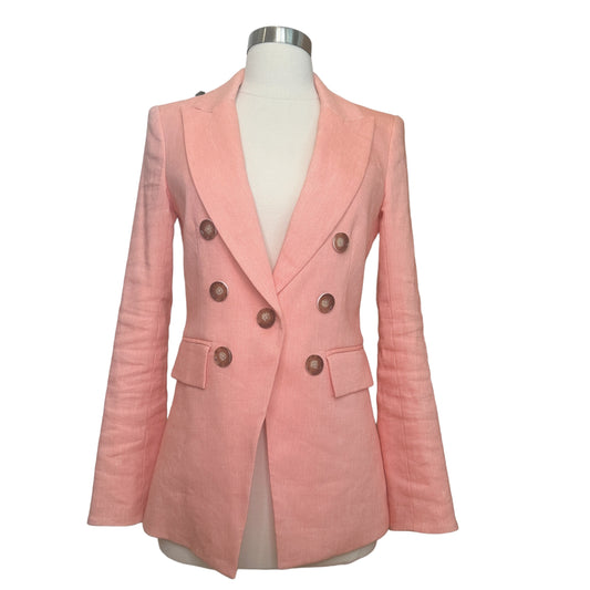Pink Linen Blazer - 0