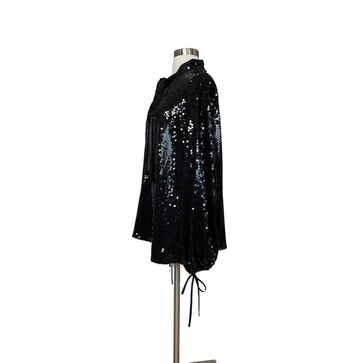 Black Sequin Long Sleeve Top - 46