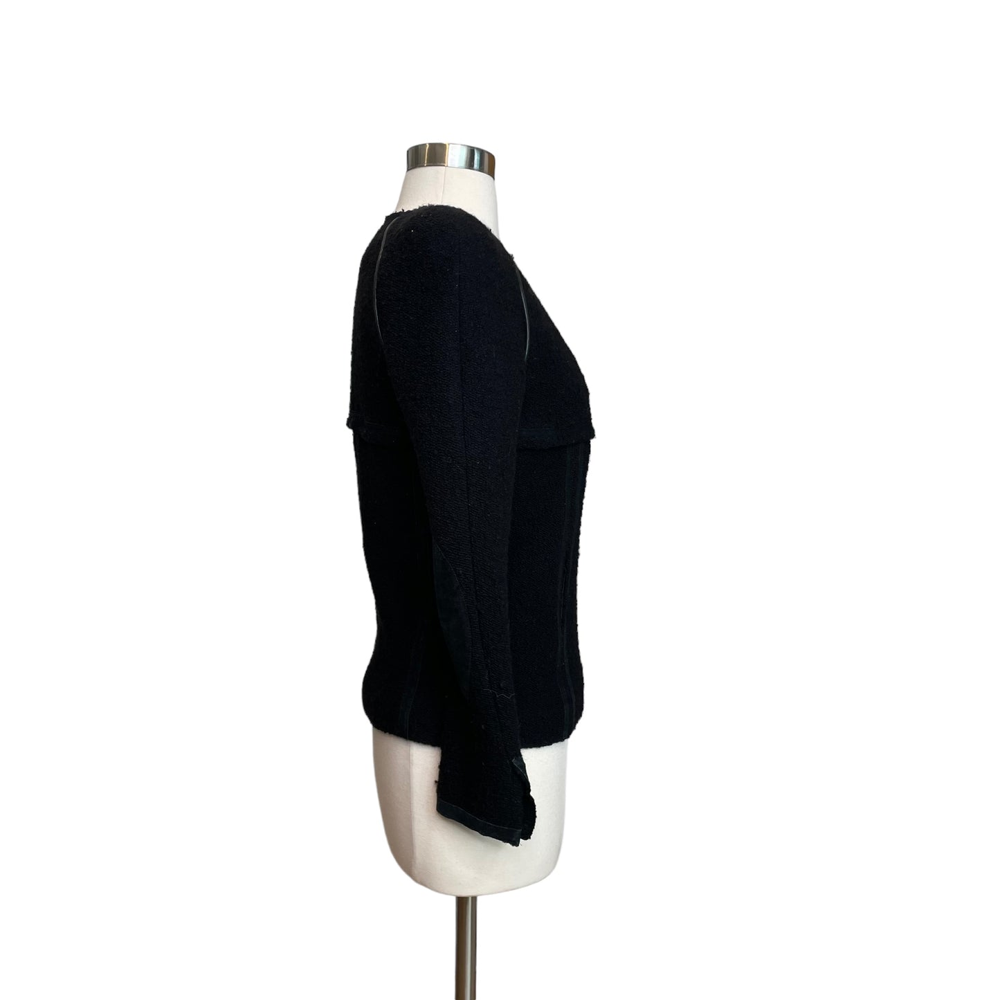 Black Wool Cropped Jacket - XS
