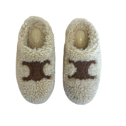 Triomphe Shearling Mules - 10