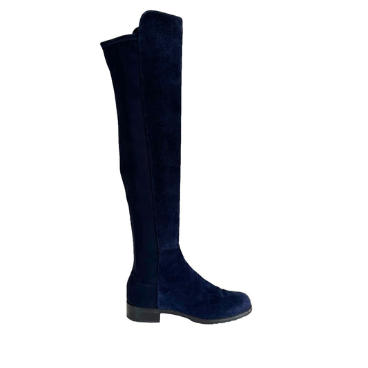 Navy Suede Boots - 7