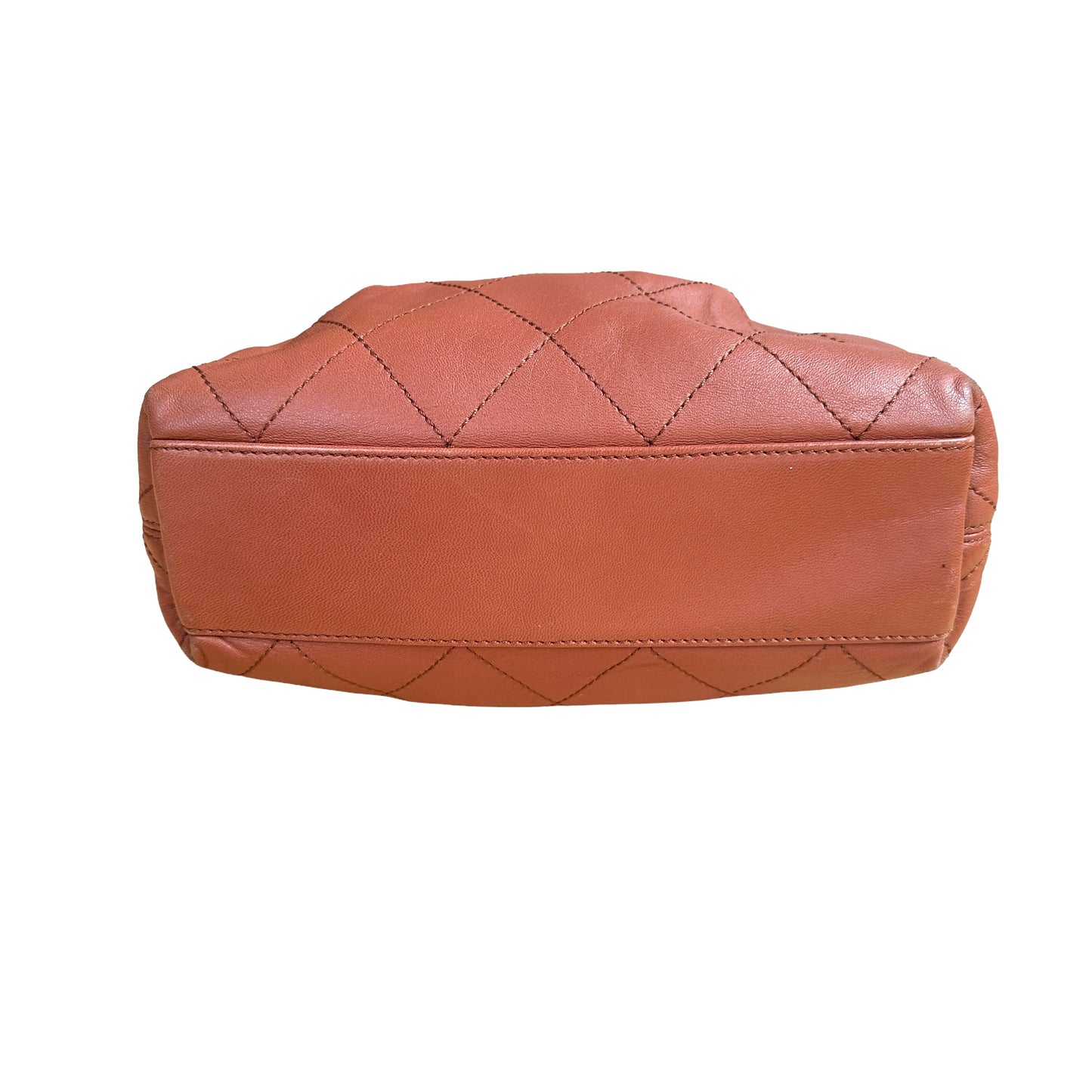 Brown Lambskin Wooden Bag