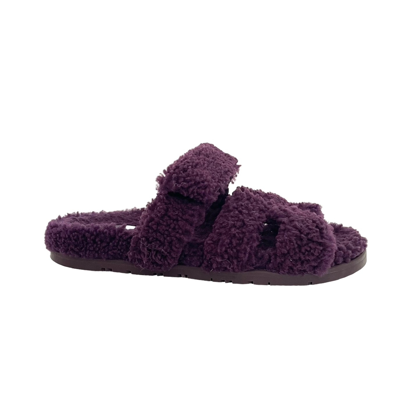 Purple Shearling Chypre Slides - 8