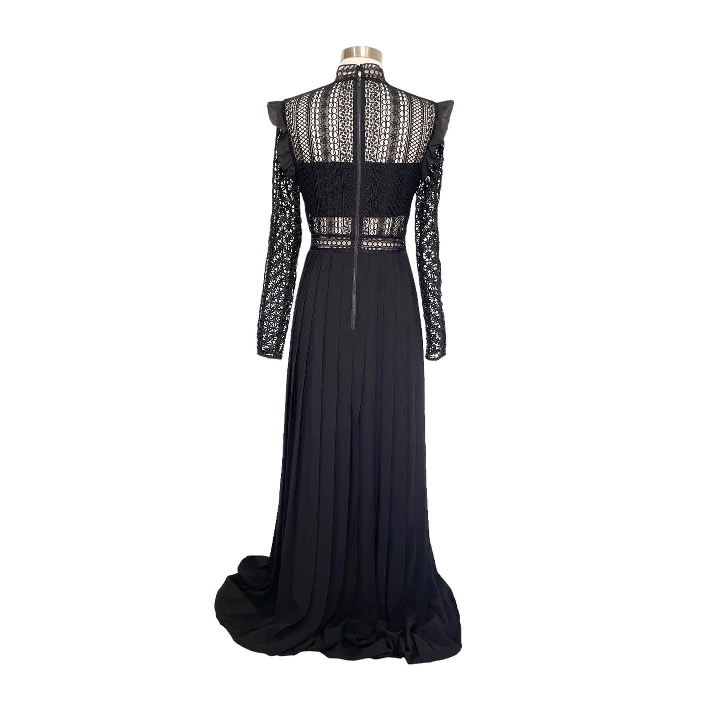 Black Laced Maxi Dress - 4