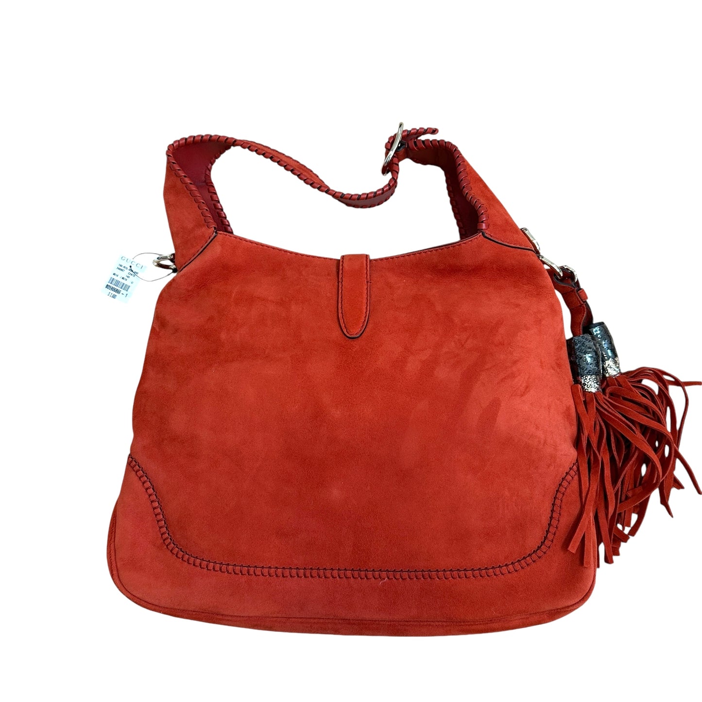 Red Suede Hobo Bag