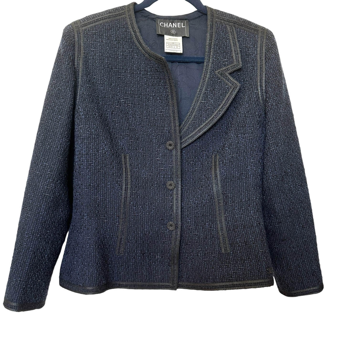 Asymmetrical Tweed Blazer - L