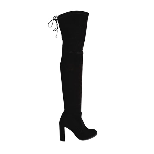 Black Suede Over-The-Knee Boots - 7