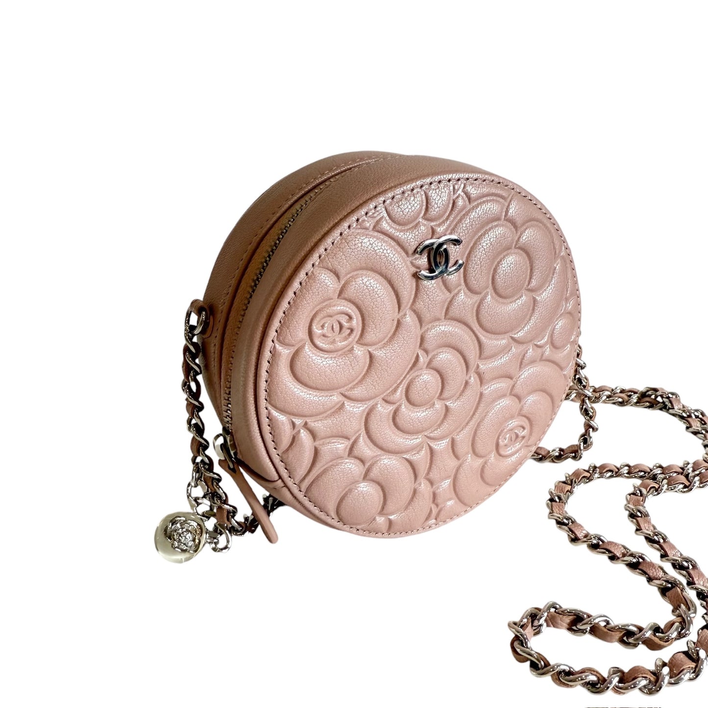 Pink Camelia Round Mini Bag