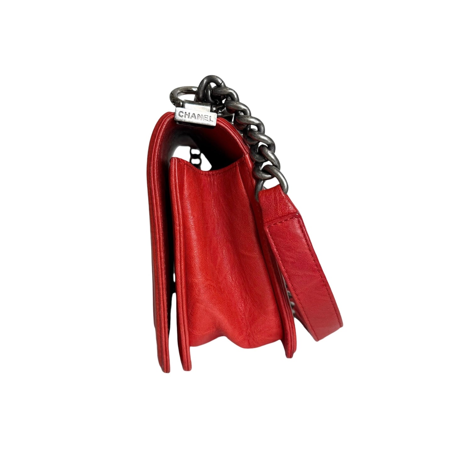 Red Leather Boy Bag