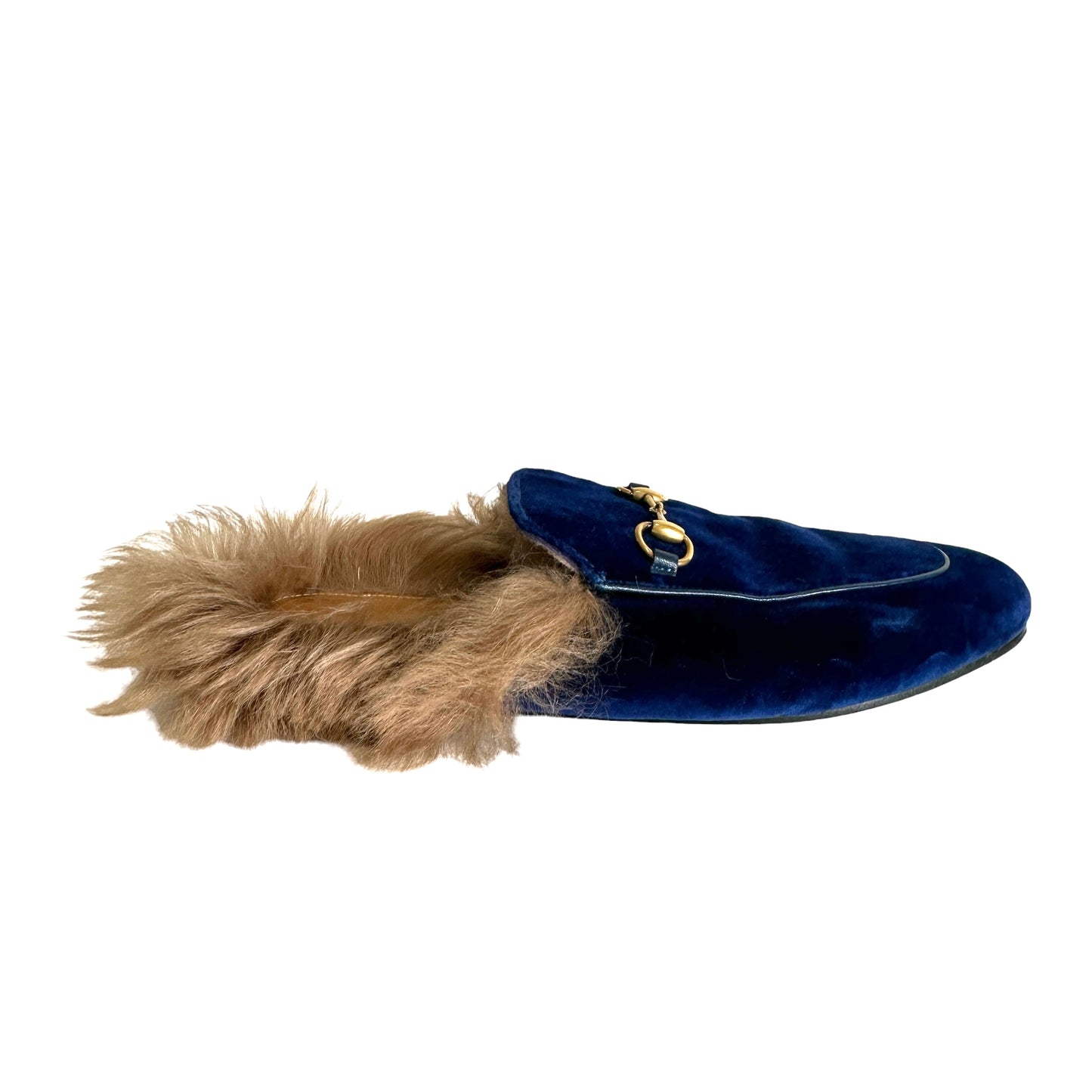 Blue Velvet Princetown w/Fur - 11