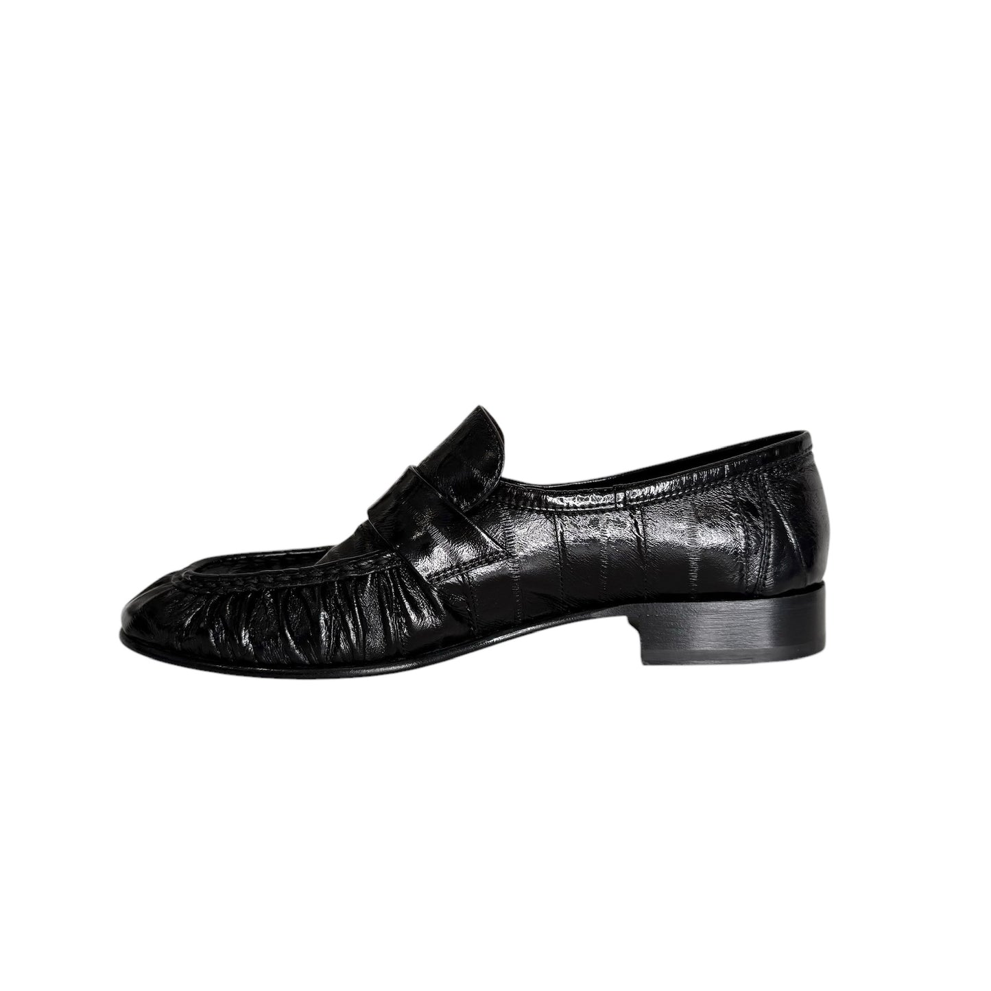 Black Embossed Loafers - 8