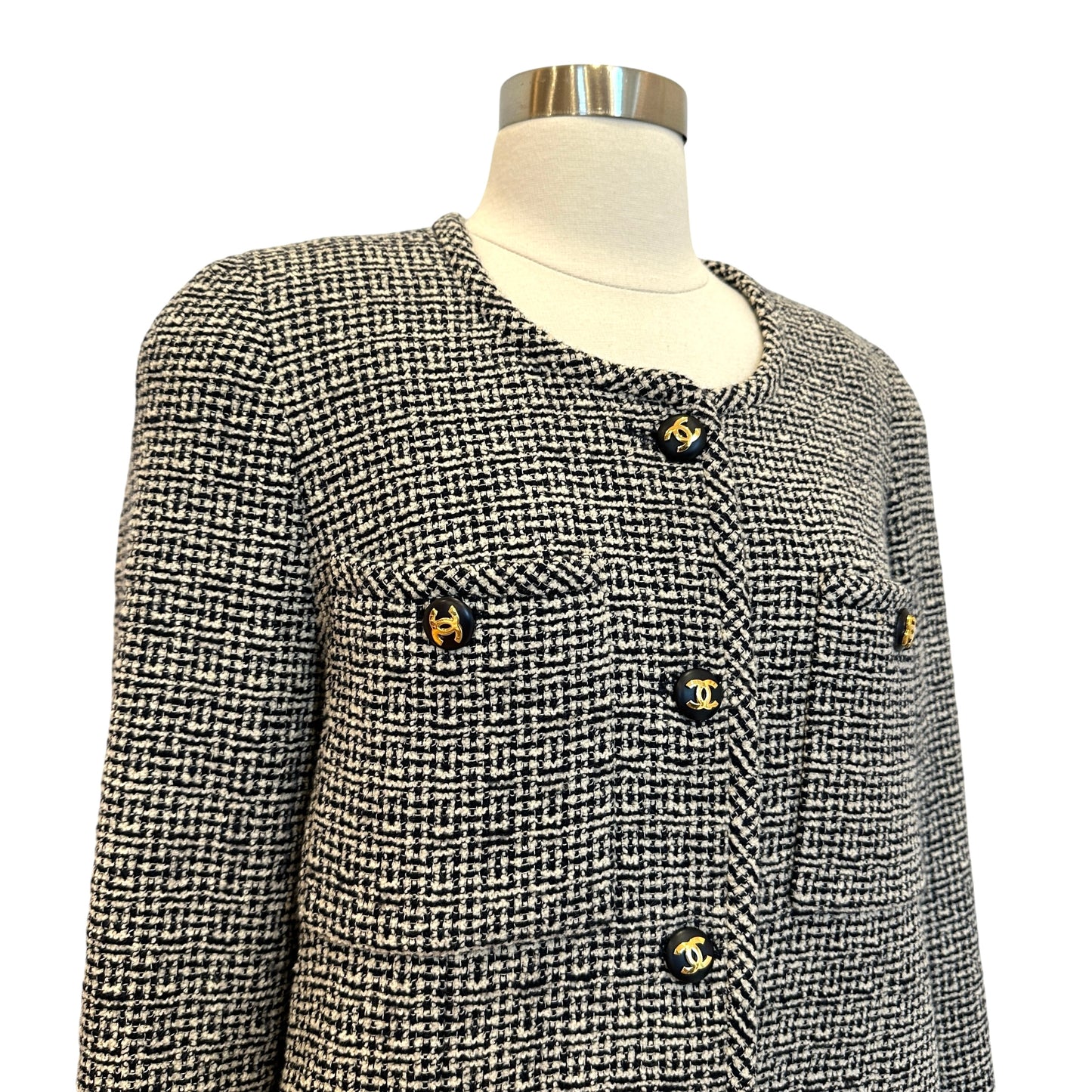 Black & White Tweed Jacket - L