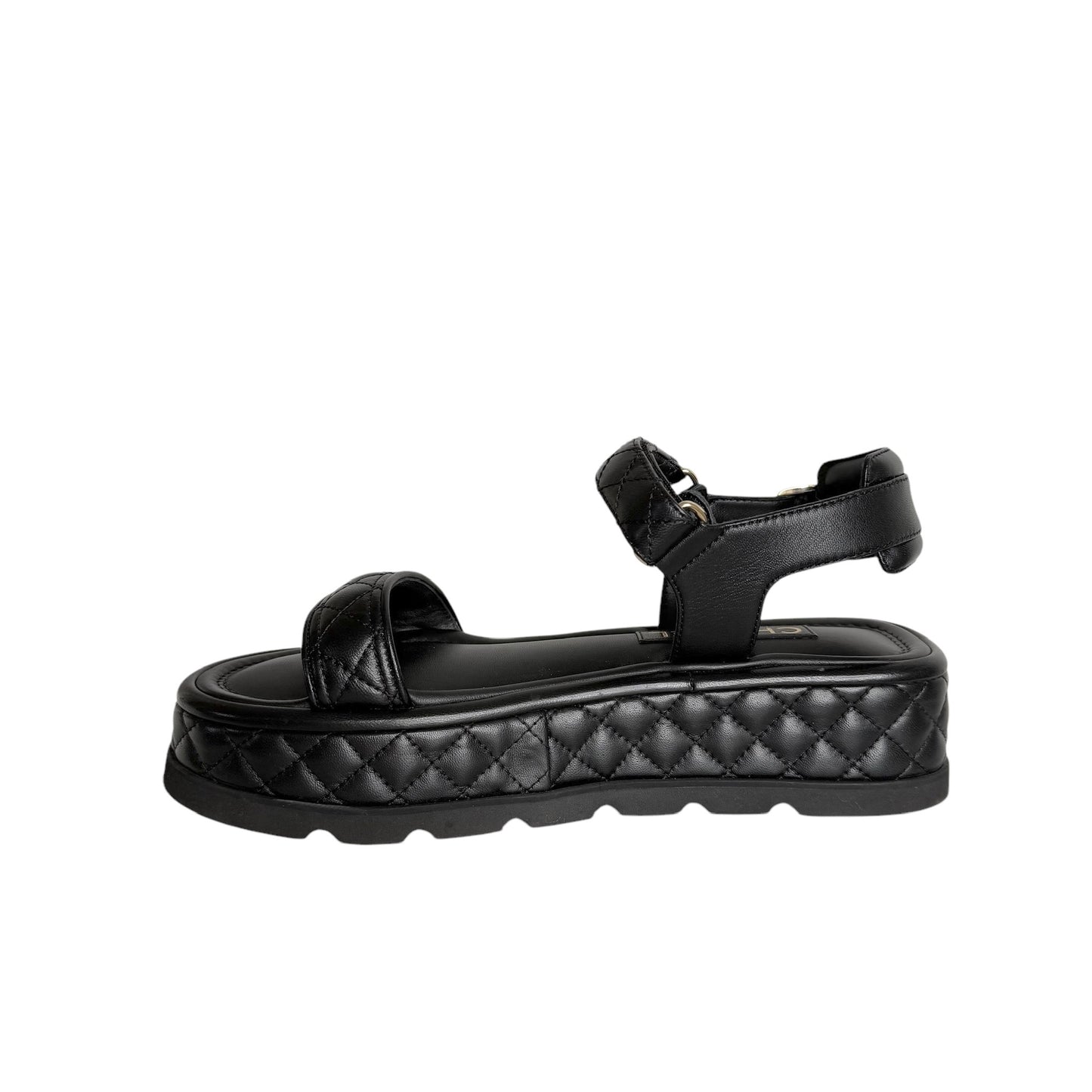 Black Leather Sandals - 9.5