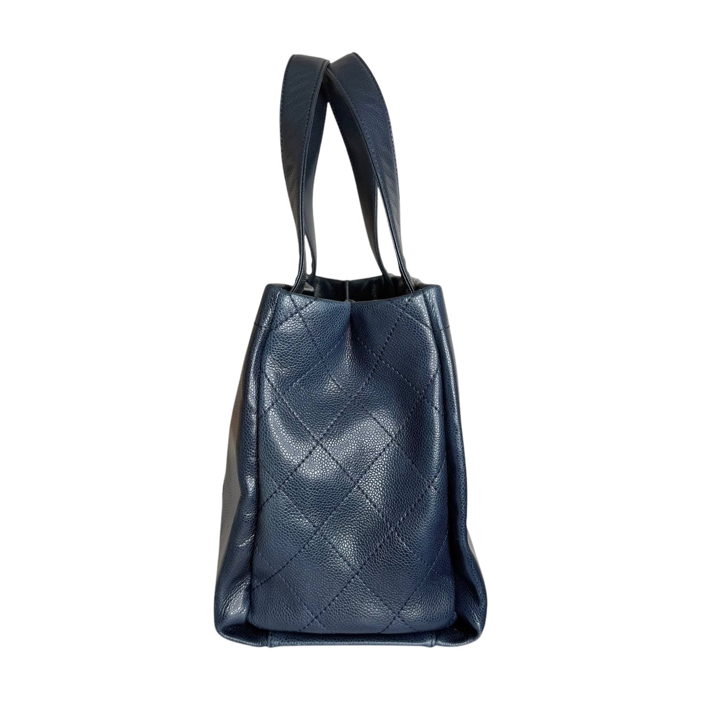 Navy Caviar Logo Tote